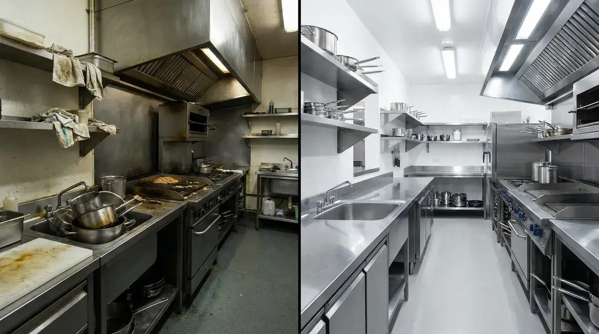 ניקיון מטבח בפתח תקווה - לפני ואחרי | ניקיון דירות מקצועי