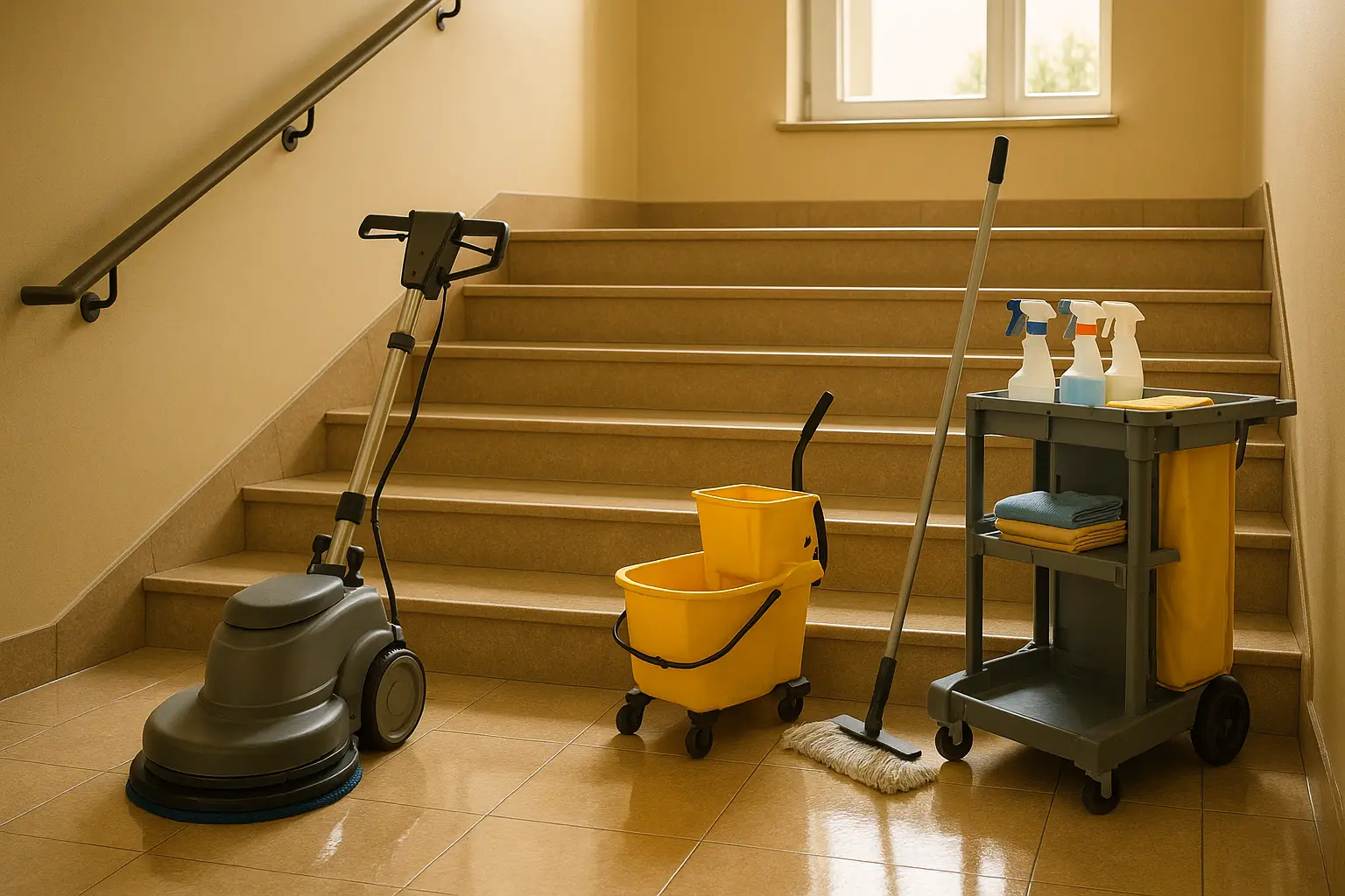 ניקיון חדרי מדרגות בבניין - שטיפה מקצועית